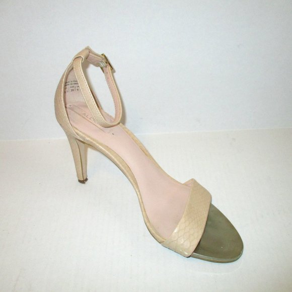 *ALDO Cream Ivory Ankle Strap Slingbacks Textured Open Toe - Picture 1 of 10